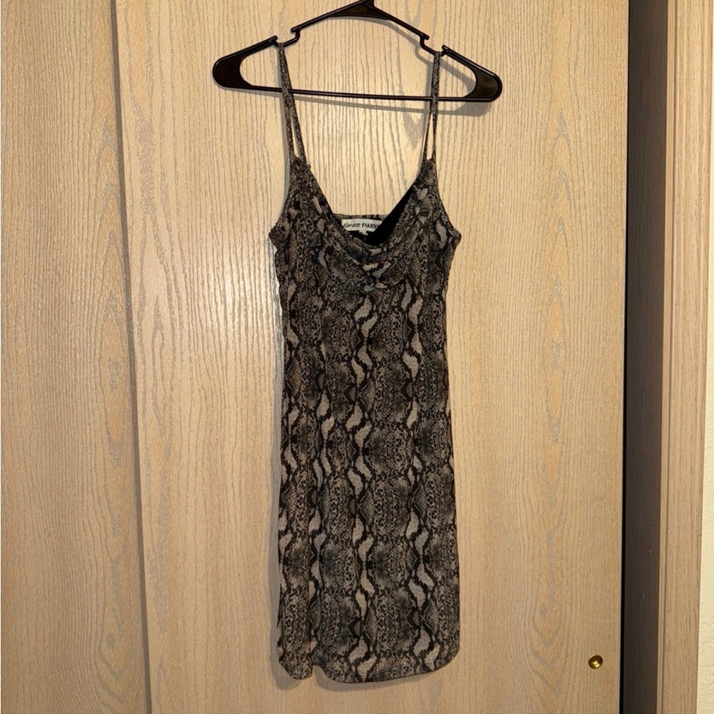Forever 21 Black and Cream Snake Print Mini Dress